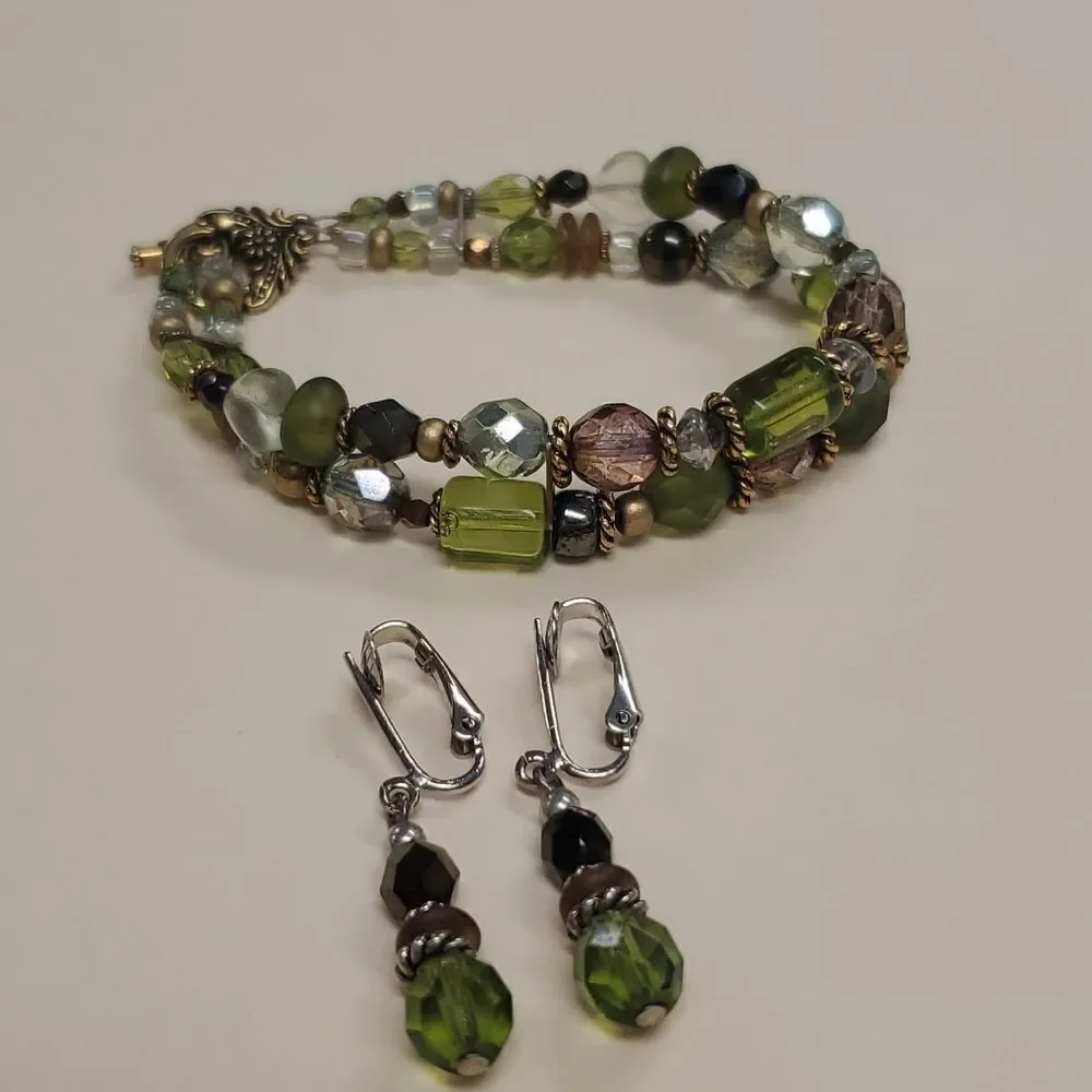 Bracelet Clip On Earrings Set